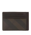 BURBERRY Smoke Check Leather Card Holder,P000000000005422151
