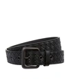 BOTTEGA VENETA Cintura Intrecciato Leather Belt,P000000000005635308