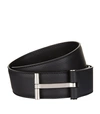 TOM FORD T BUCKLE LEATHER BELT,P000000000005653331