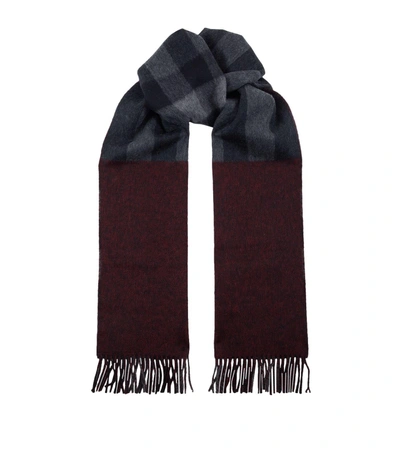 Burberry Charcoal Check Scarf In Grey