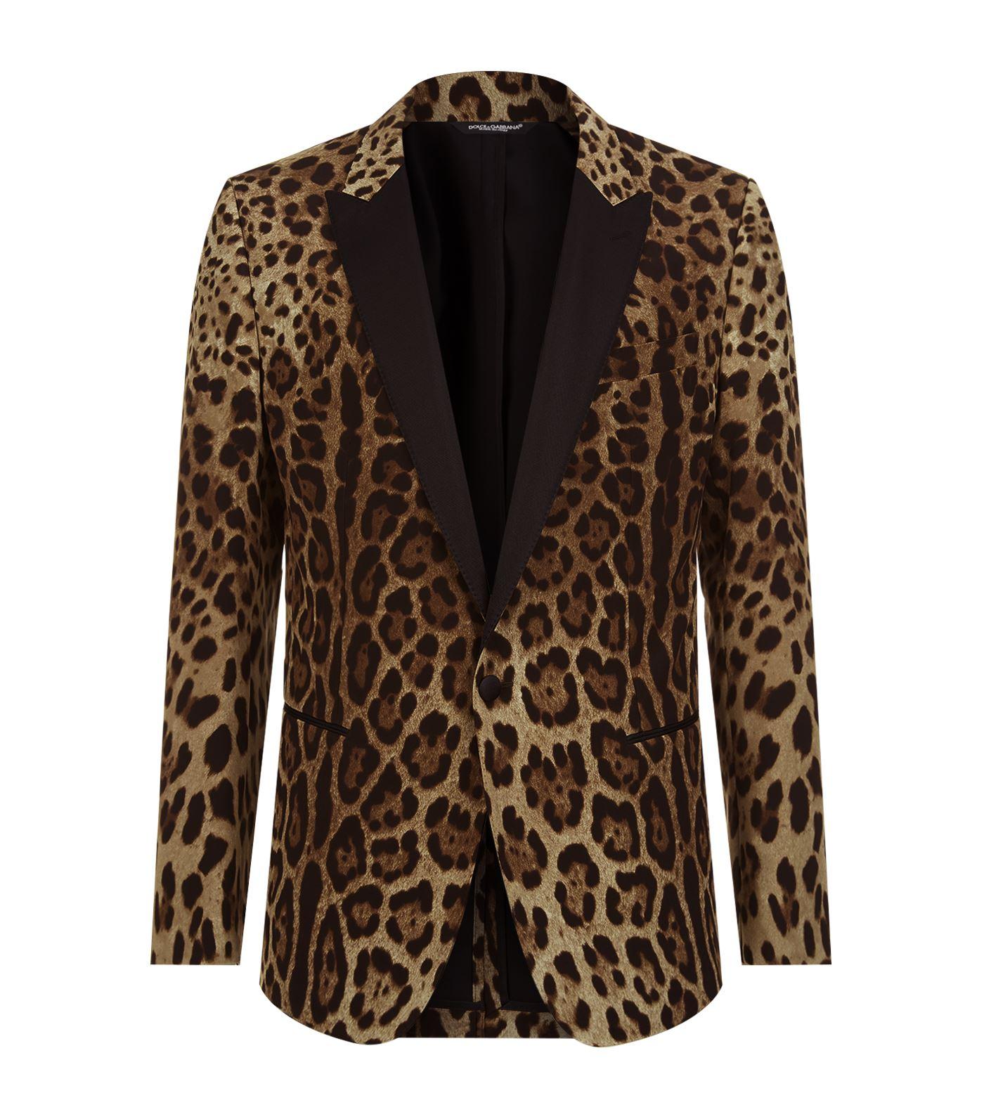 Dolce & Gabbana Leopard Printed Satin Evening Jacket, Leopard In Brown ...