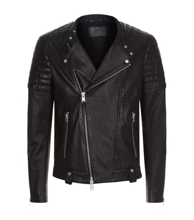 Allsaints Jasper Leather Biker Jacket In Black