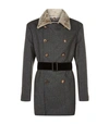 ALEXANDER MCQUEEN SHEARLING COLLAR CHECK JACKET,P000000000005644963