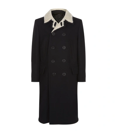 Tom Ford Double-breasted Wool Coat In Black