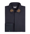 DOLCE & GABBANA EMBELLISHED BEE COLLAR SHIRT,P000000000005684855