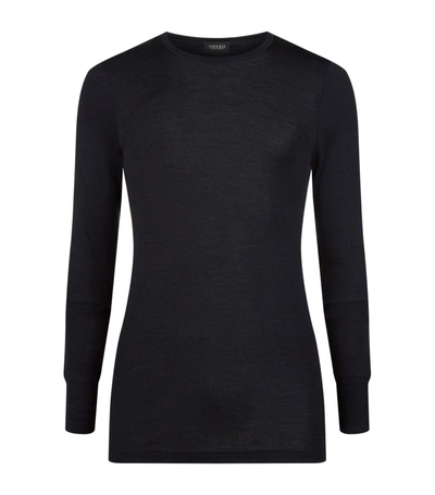 Hanro Woollen Silk Long Sleeve T-shirt In Grey