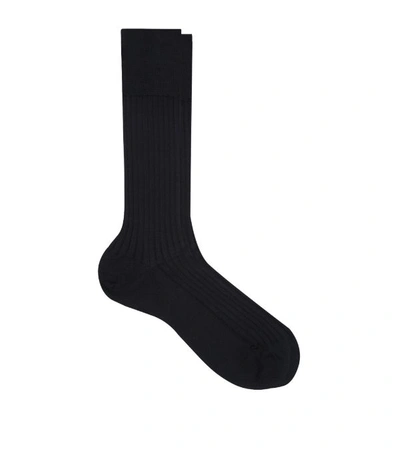 Falke No. 13 Egyptian Cotton Blend Dress Socks In Black