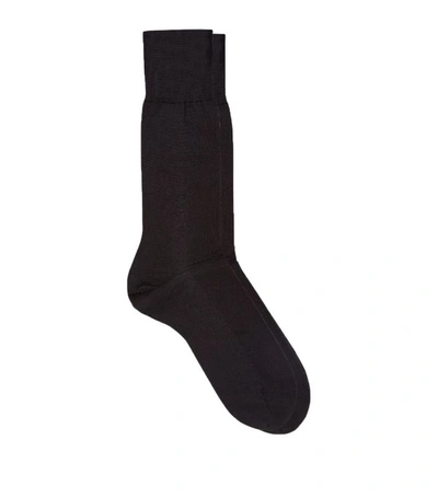 Falke No. 6 Merino Wool Blend Dress Socks In Black