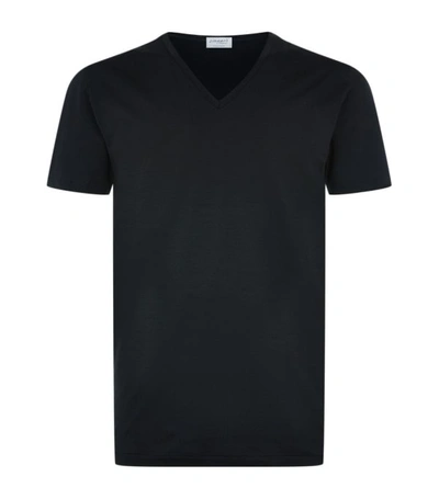 Zimmerli 172 Pure Comfort V-neck T-shirt In Black