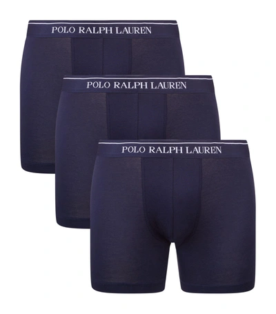 Polo Ralph Lauren Logo Waistband Boxer Briefs (set Of 3) In Navy