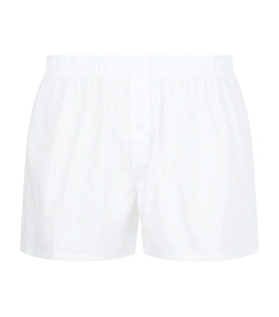 Hanro Sporty Mercerised Cotton Boxer Shorts In White
