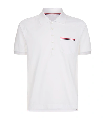 Thom Browne Mercerised Cotton-piqué Polo Shirt In White