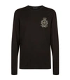 DOLCE & GABBANA Bee Embellished Long Sleeve T-Shirt,P000000000005677599