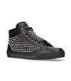 PHILIPP PLEIN FAST CAR STUDDED MID-TOP SNEAKERS,P000000000005659186