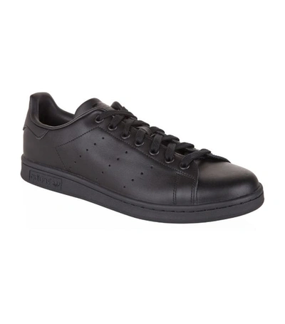 Adidas Originals Pharrell Williams X Stan Smith Perforated Leather Low-top Trainers In Black