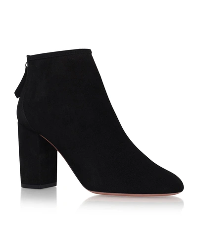 Aquazzura 'downtown Bootie 85' Suede Ankle Boots In Black
