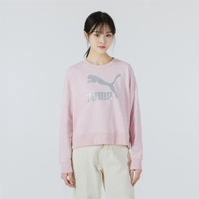 Puma 彪马 时尚圆领卫衣女装上衣休闲舒适套头衫 In Pink