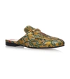 GUCCI JACQUARD PRINCETOWN SLIPPERS, GOLD, IT 37,P000000000005563264