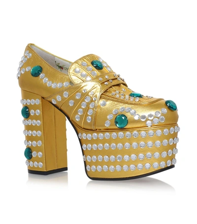 Gucci Amilina Metallic Platform Loafer, Yellow