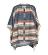 SEE BY CHLOÉ Stripe Fringe Trim Poncho Jacket,P000000000005604146