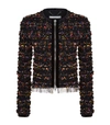 GIVENCHY FLOWER PRINT RUCHED TULLE JACKET,P000000000005669201