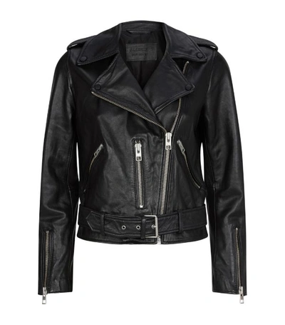 Allsaints Black Leather Balfern Biker Jacket