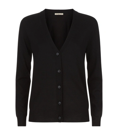 Burberry Elbow Patch Cardigan In Black