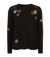 RED VALENTINO EMBROIDERED FLORAL SWEATER,P000000000005668991