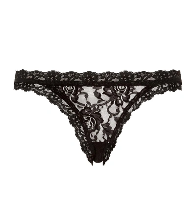 Hanky Panky Signature Set Of Three Stretch-lace Brazilian Briefs In Black