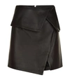 BALMAIN LEATHER WRAP SKIRT,P000000000005692763