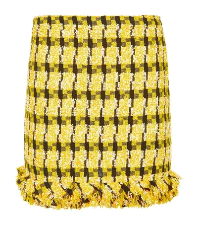 Boutique Moschino Short Tweed Skirt In Yellow