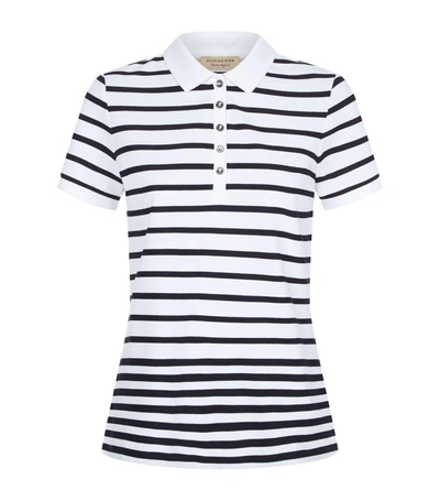 Burberry Ausa Short-sleeve Striped Polo In Black/white