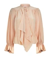 CHLOÉ TIE NECK SILK BLOUSE,P000000000005642457