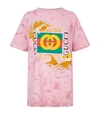 GUCCI EMBROIDERED FISH LOGO T-SHIRT, PINK, M,P000000000005675716