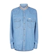 FORTE COUTURE HONOUR EMBELLISHED DENIM SHIRT,P000000000005594558