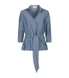 L AGENCE COLETTE TIE FRONT CHAMBRAY SHIRT,P000000000005600955