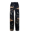 VALENTINO SILK PANTHER TROUSERS,P000000000005665086