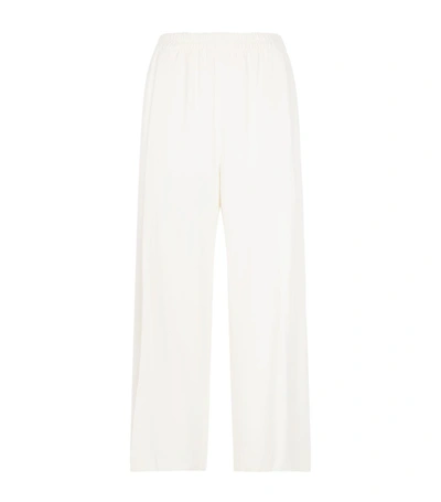 Helmut Lang Pleated Crepe Culottes In Ivory