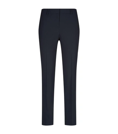 Theory Testra Wool-stretch Classic Crop Pants In Navy