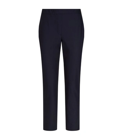 Theory Thaniel Approach Cropped Stretch Cotton-blend Twill Slim-leg Pants In Light Navy