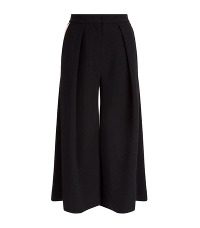 Roksanda Cropped Wool-blend Wide-leg Pants In Black