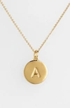 Kate Spade Letter Pendant Necklace In A- Gold