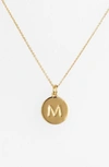 Kate Spade 'one In A Million' Initial Pendant Necklace In M- Gold