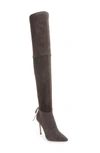Pour La Victoire Women's Caterina Suede Over-the-knee Boots In Anthracite