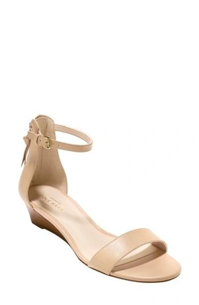 Cole Haan Adderly Grand Leather Low-wedge Sandal, Neutral In Nude