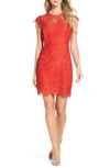 Bb Dakota 'jacqueline' Lace Shift Dress In Rose Red