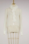 LANVIN RUFFLED SILK BLOUSE,TO655T/3518/2