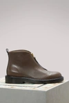 MARNI FLAT LEATHER ANKLE BOOTS,TCMSZ05C03LV718ZI757 ZI757