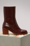 Apc Eva Leather Ankle Boots In Bordeaux