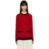 GUCCI RED ELEGANT CREWNECK SWEATER,494066 X9G07